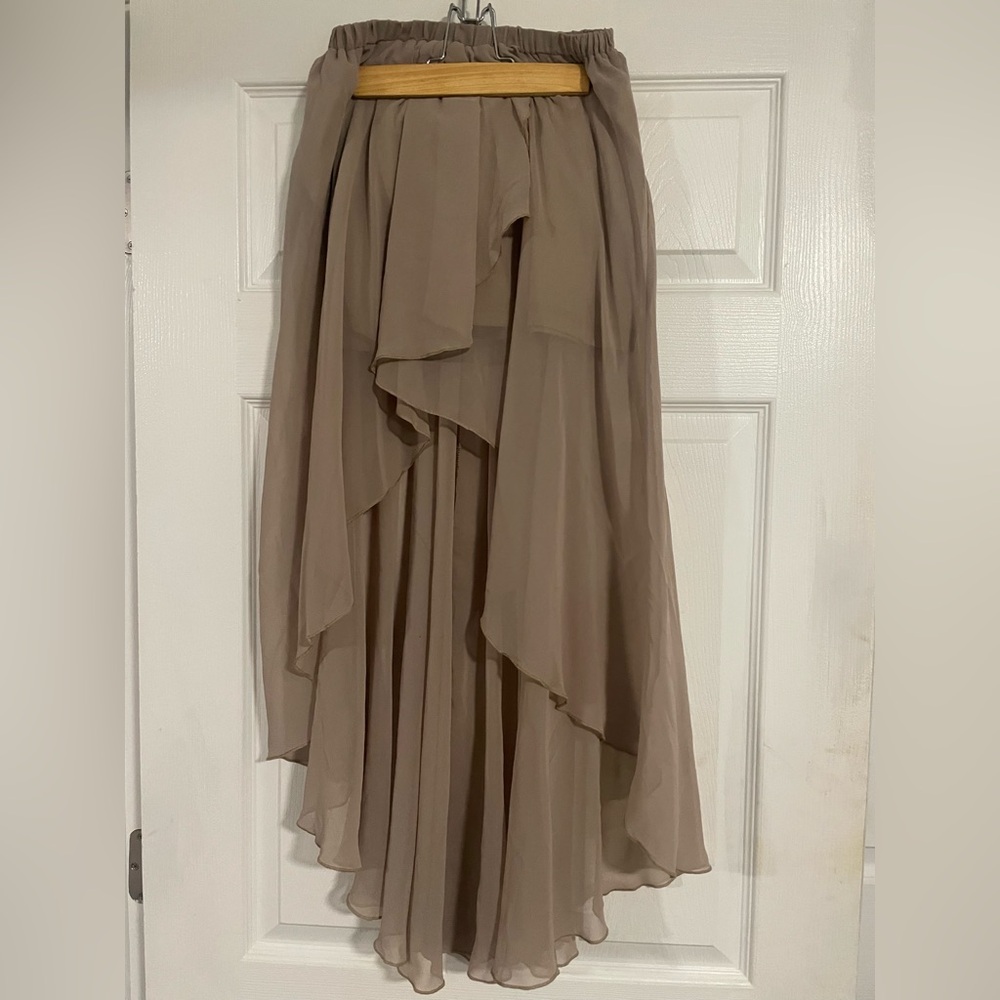 High Low Elegant Tan Women's Skirt by UK2LA Size S